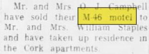 Thumb Heritage Inn (Motel 46) - Oct 1957 Article - Changes Hands